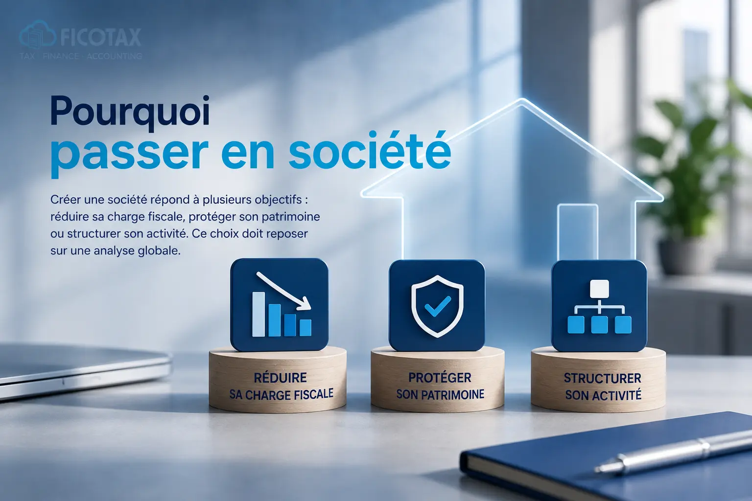 Pourquoi passer en société, bureau Ficotax, expert-comptable et fiscalité 100 % digital, Belgium.